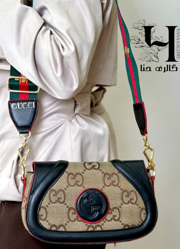 کیف گوچی پاسپورتی پارچه ای چرمی مشکی کد ۱۰۹۵