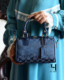 کیف کوچ صندوقی پارچه ای سرمه ای کد ۲۰۳