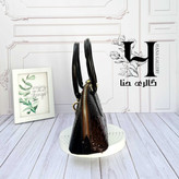 کیف زنانه چرم کوروکودیل قهوه ای تیره براق کد ۸۰۴