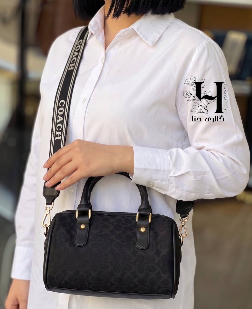 کیف کوچ صندوقی پاسپورتی پارچه‌ای مشکی کد ۸۲۵/۲